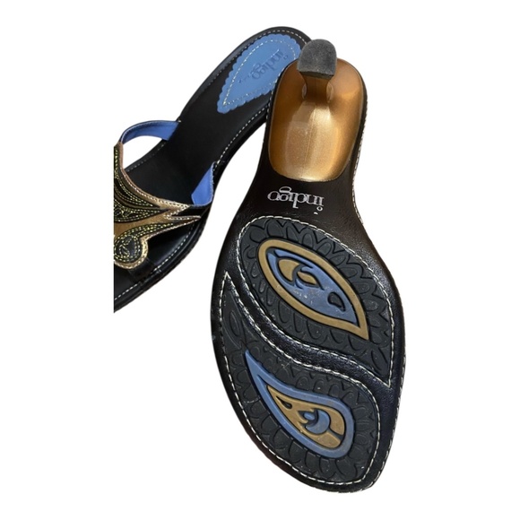 Clarks Indigo leather kitten heel sandal. Sz 8 - Picture 8 of 16